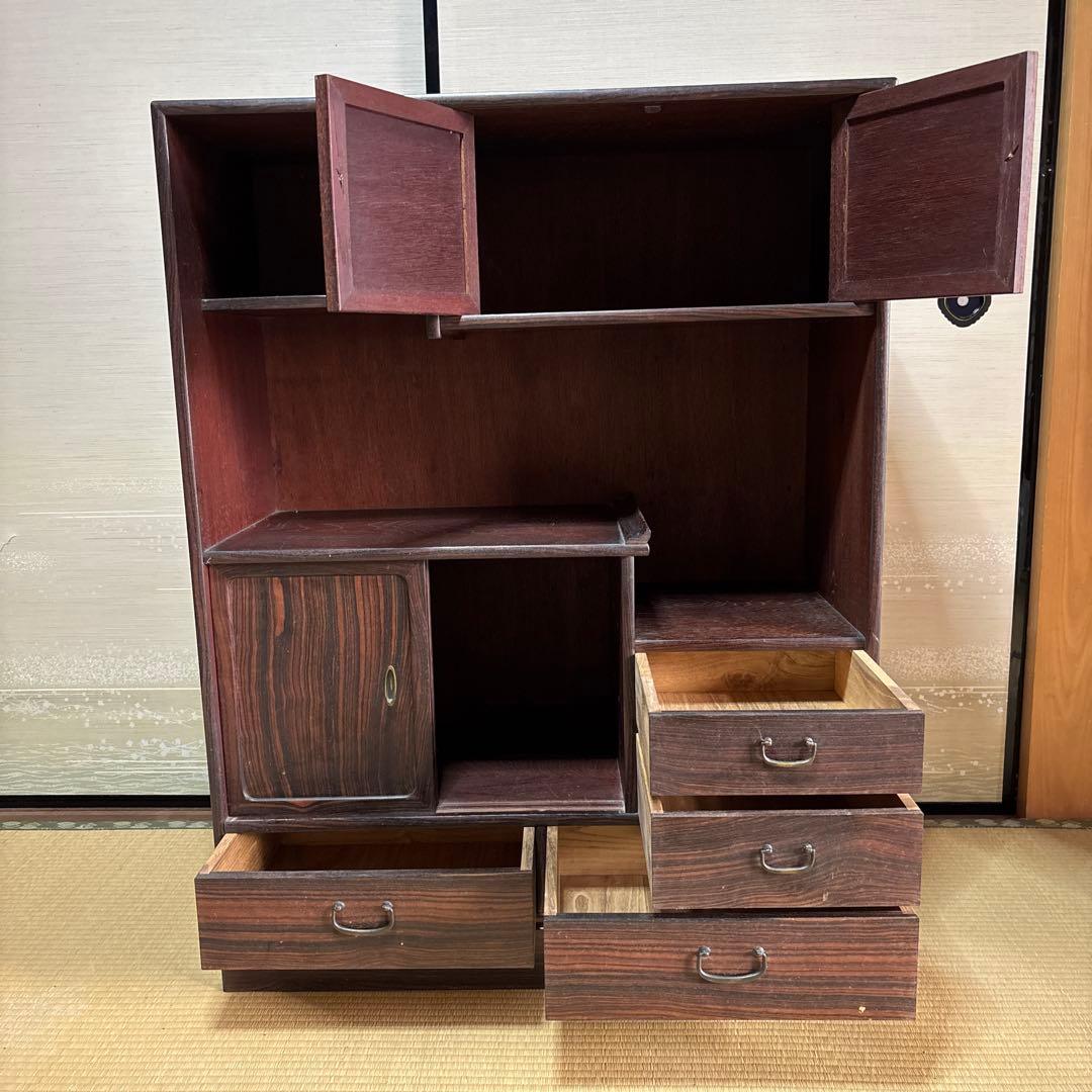 茶箪笥　木製レトロ茶道具棚