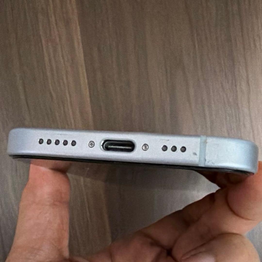 【美品】Apple iPhone 15 ブルー 256GB 箱、ピン付き