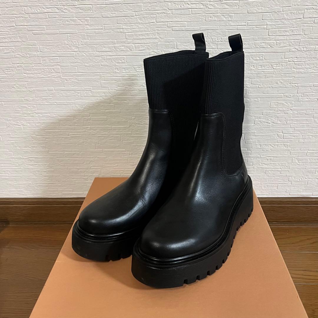 CORSO ROMA 9／サイドゴアリブニットブーツ／ナノユニバース