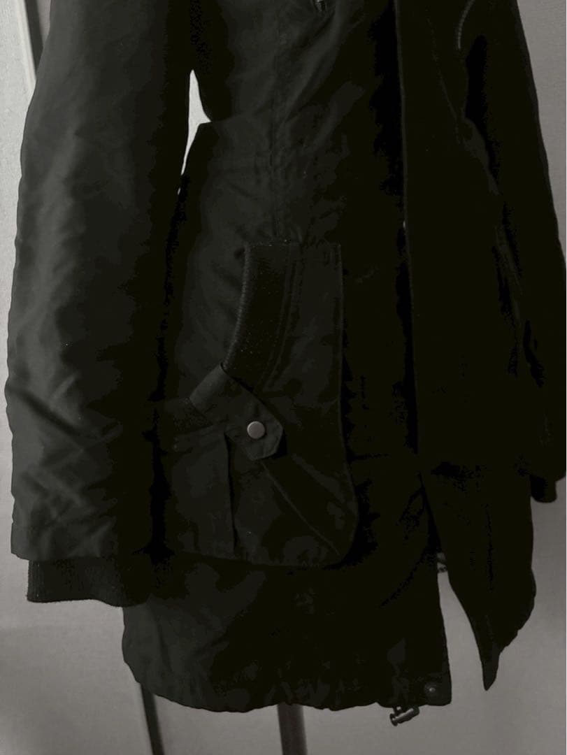 希少00sy2k平成ギャル黒モッズ　ミリタリーフード　ギミックダークコア小悪魔