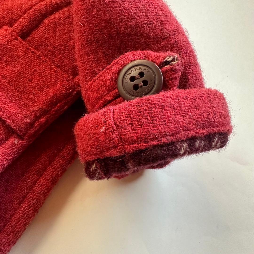 バーバリーブルーレーベル　極美品　ウール　ショートジャケット　えんじ系　臙脂　赤