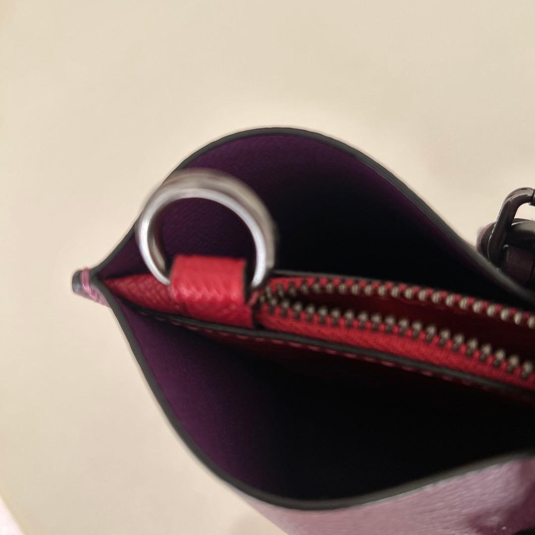 BOBO　　COACH くすみパープル レザー ショルダーバッグ