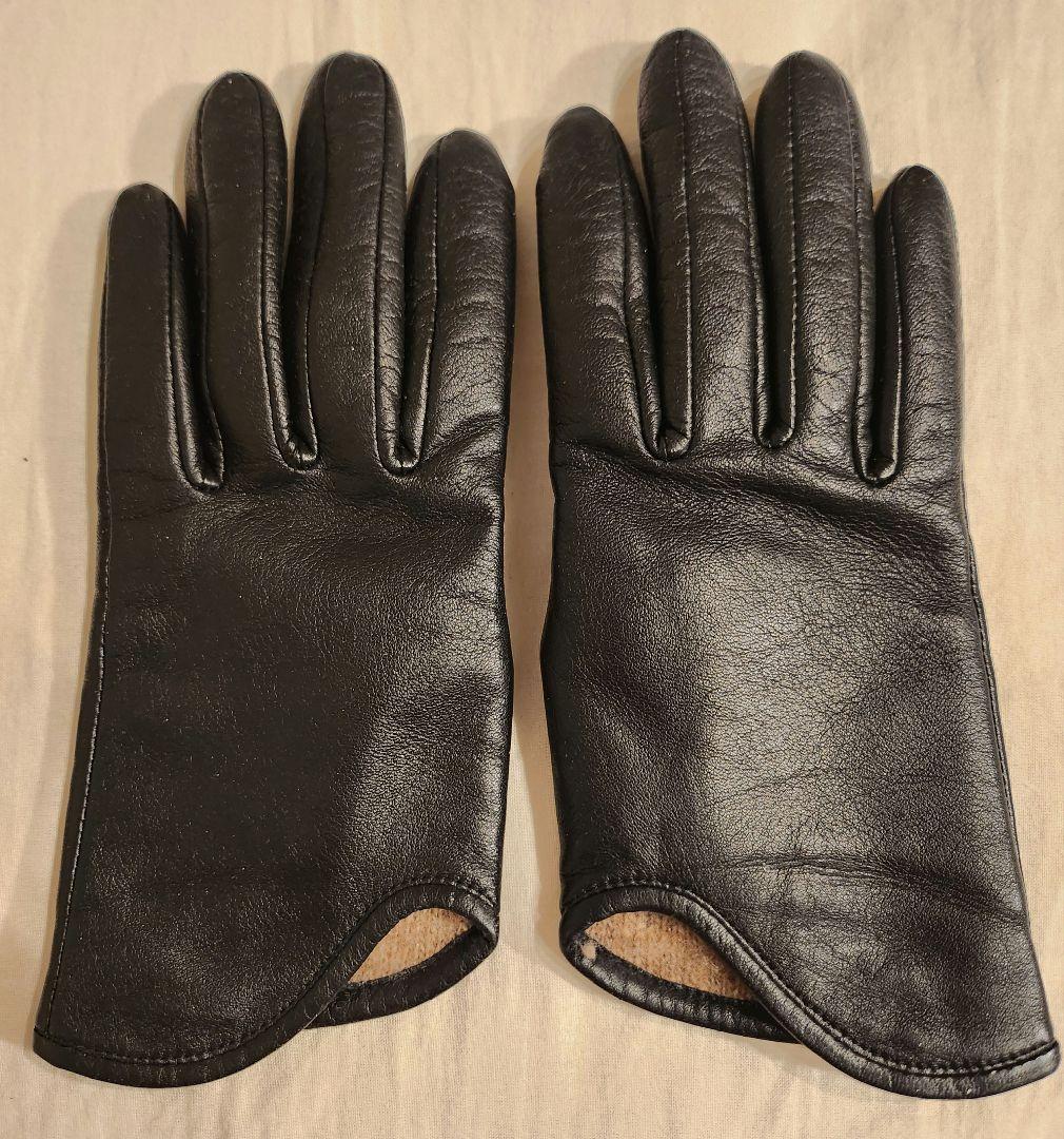 マメクロゴウチ mame ラムレザー 手袋 グローブ カシミヤ ブラック 黒