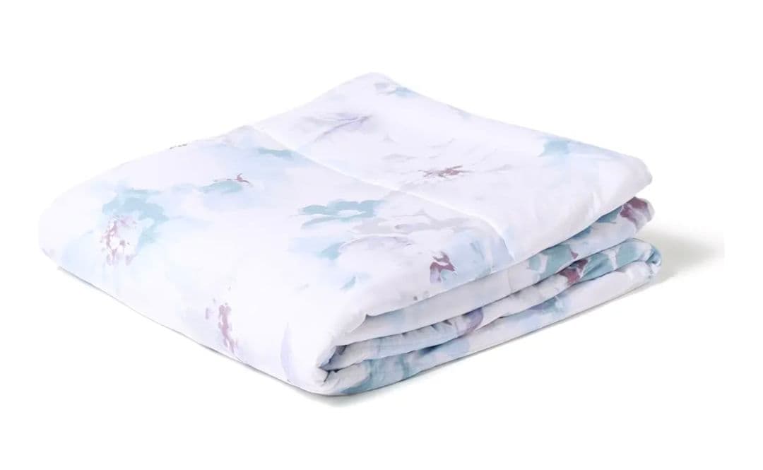 フランフラン冷感夏掛け布団ふわろウォーターフラワーブルーシングル&枕カバー新品