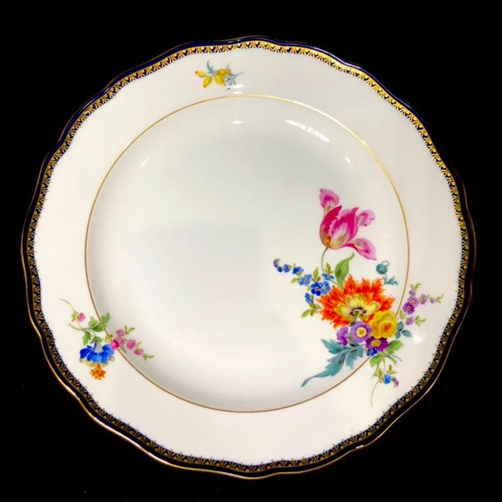 Meissen マイセン/※1級品 Ａカンテ 金彩フラワーブーケ 大皿 美品 A