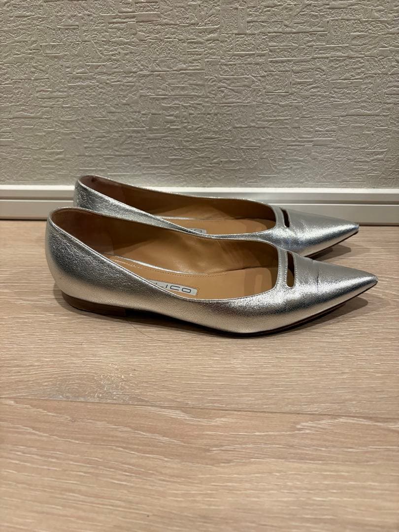 PELLICO アネッリ シルバー フラットパンプス 36.5