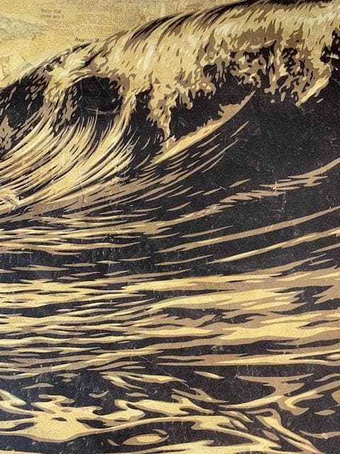 【額装済・直筆サイン】OBEY「Dark Wave」アートポスター