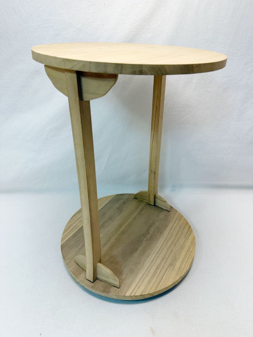 ほぼ未使用 茶道具 弘斎作 利休好写し 桐 丸卓 組み立式 元箱