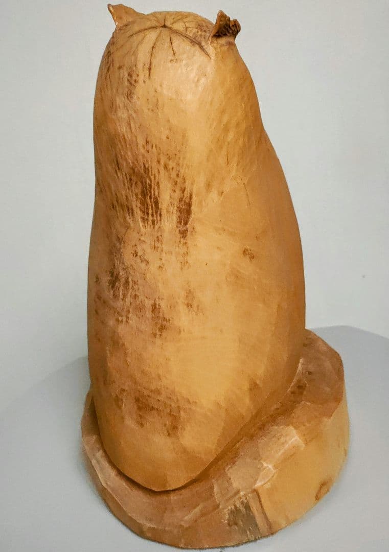 木製 フクロウの彫刻置物 3kg