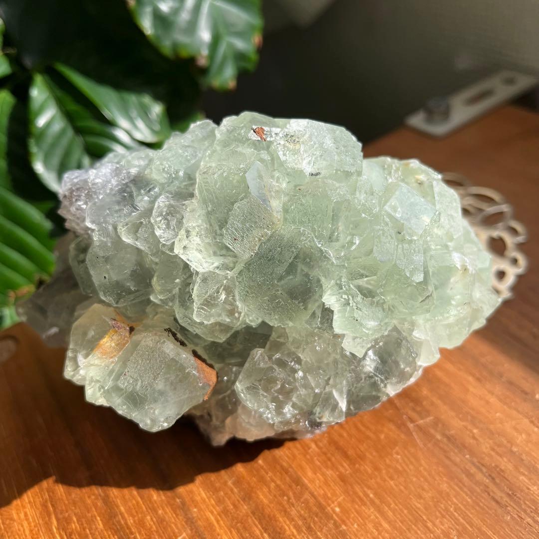 天然石 湖南省産 大型グリーンフローライト原石991g