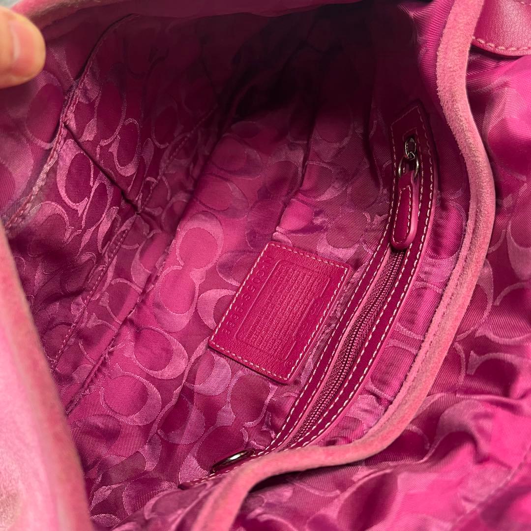 バッグ Coach Soho Suede Pink Shoulder Bag