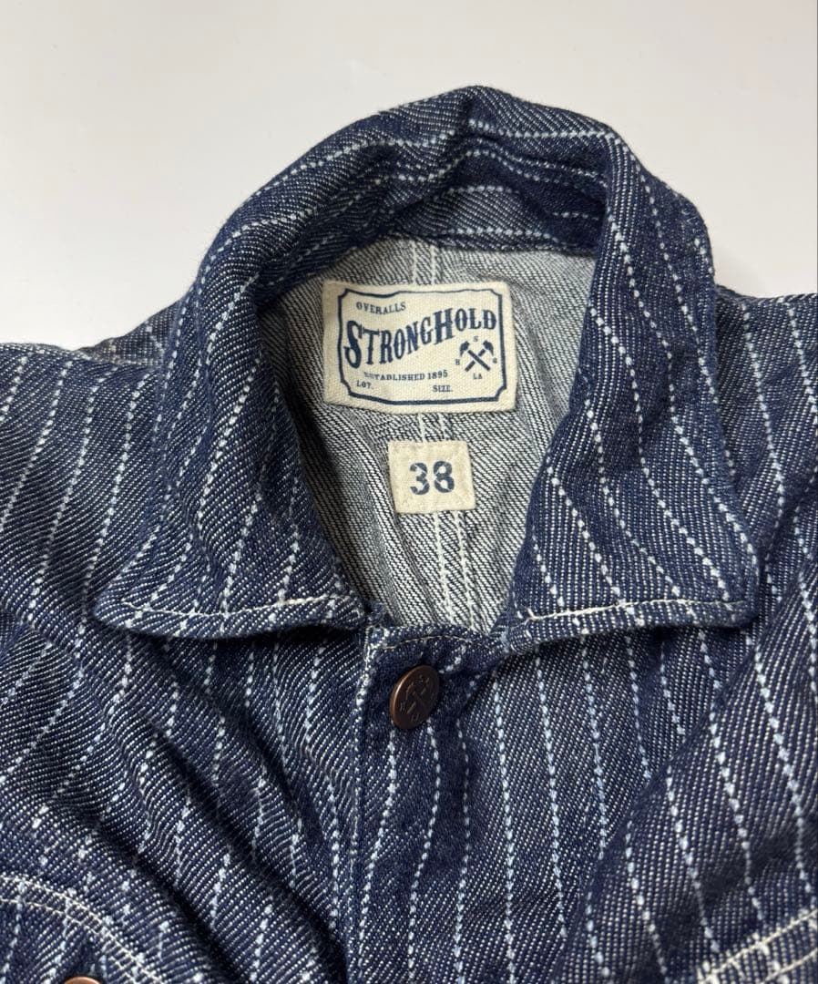 STRONGHOLD ウォバッシュ　ストライプ　オーバーオール　ツナギ　38
