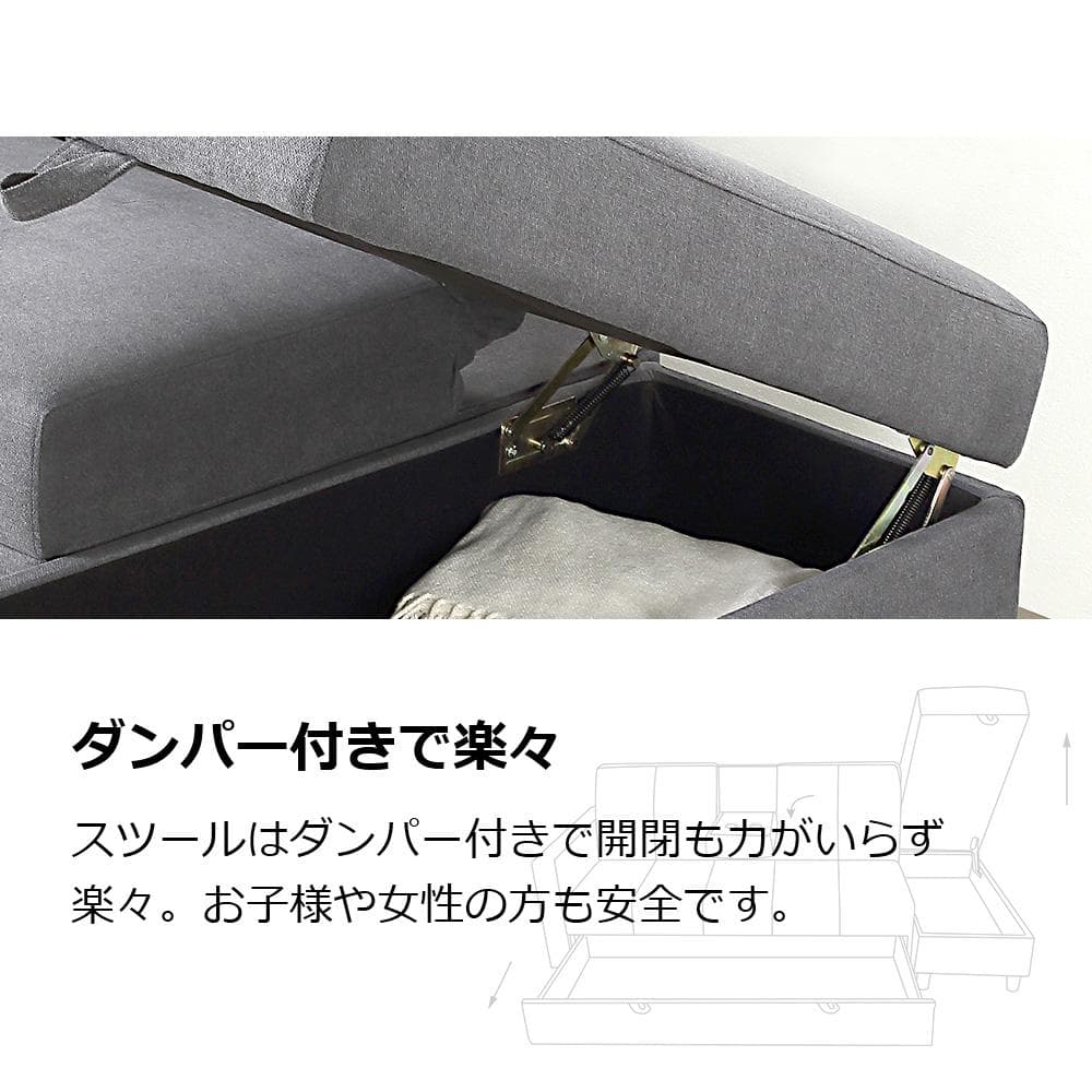 ソファー 3人掛け ソファ 多機能ソファベッド 収納機能 引き出し オットマン