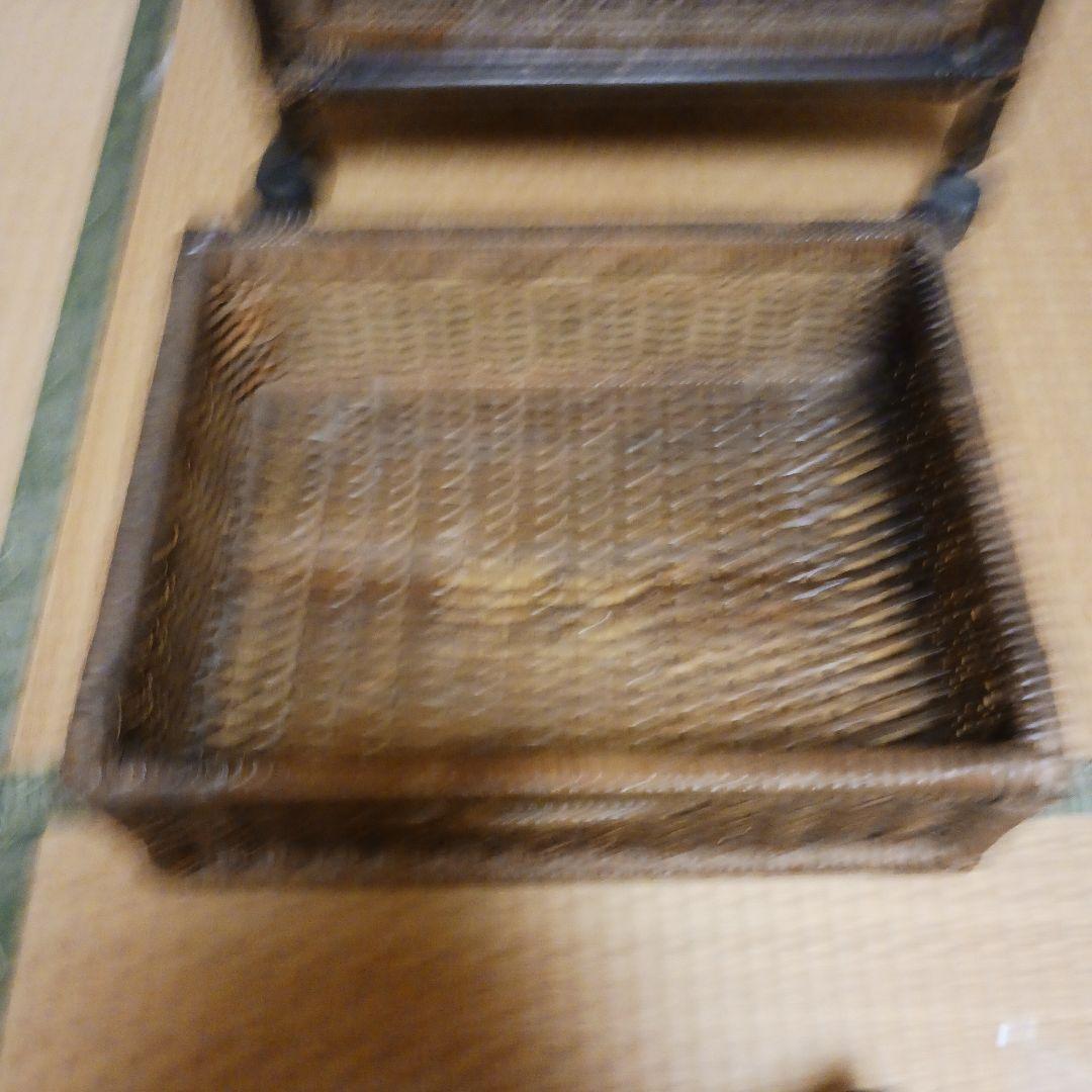 籐製 　ラタン　5段収納ラック キャスター付き　　ブラウン　レトロ