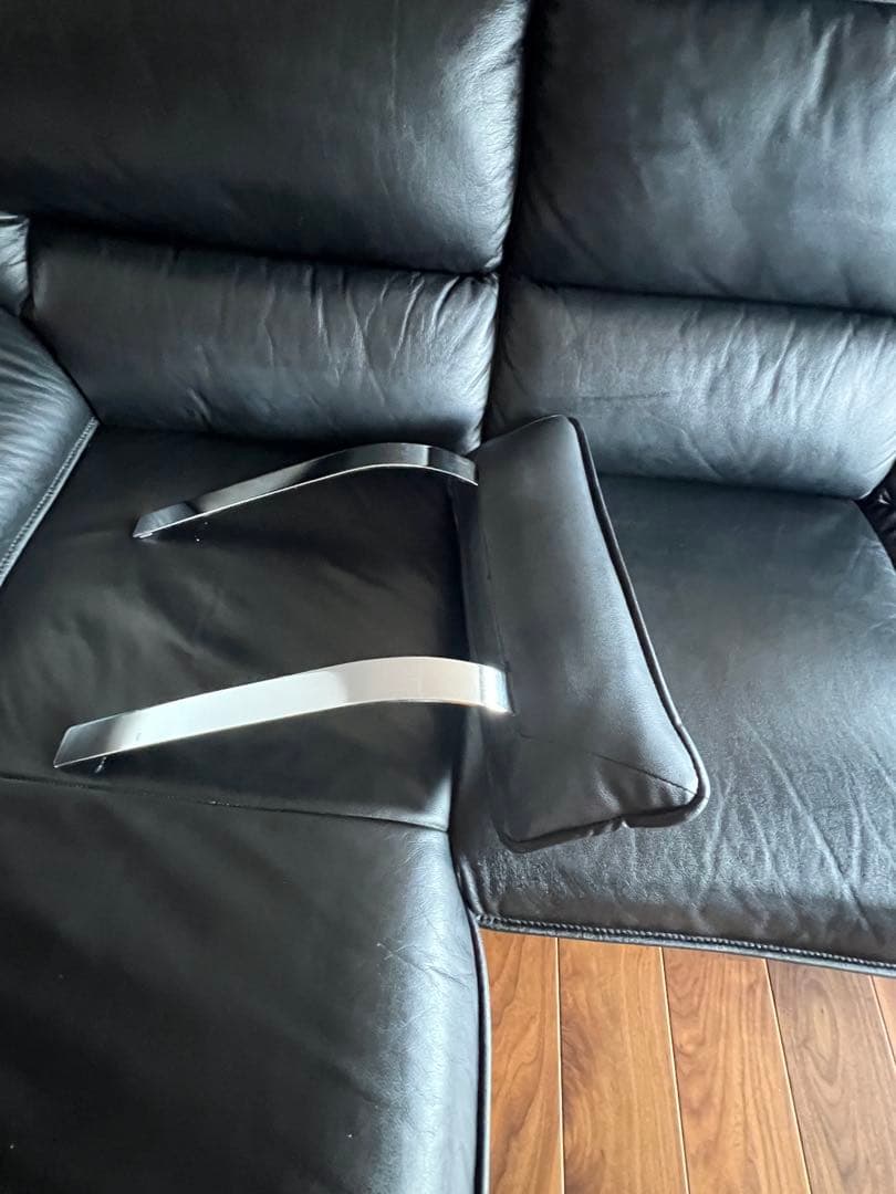 ニトリ　本革カウチソファ　4人掛け