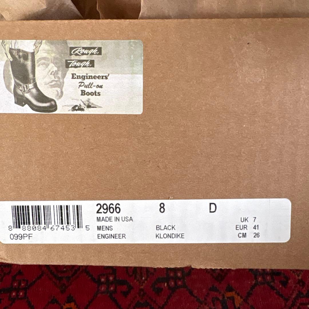 RED WING エンジニアブーツ ブラック2966 室内試着のみ