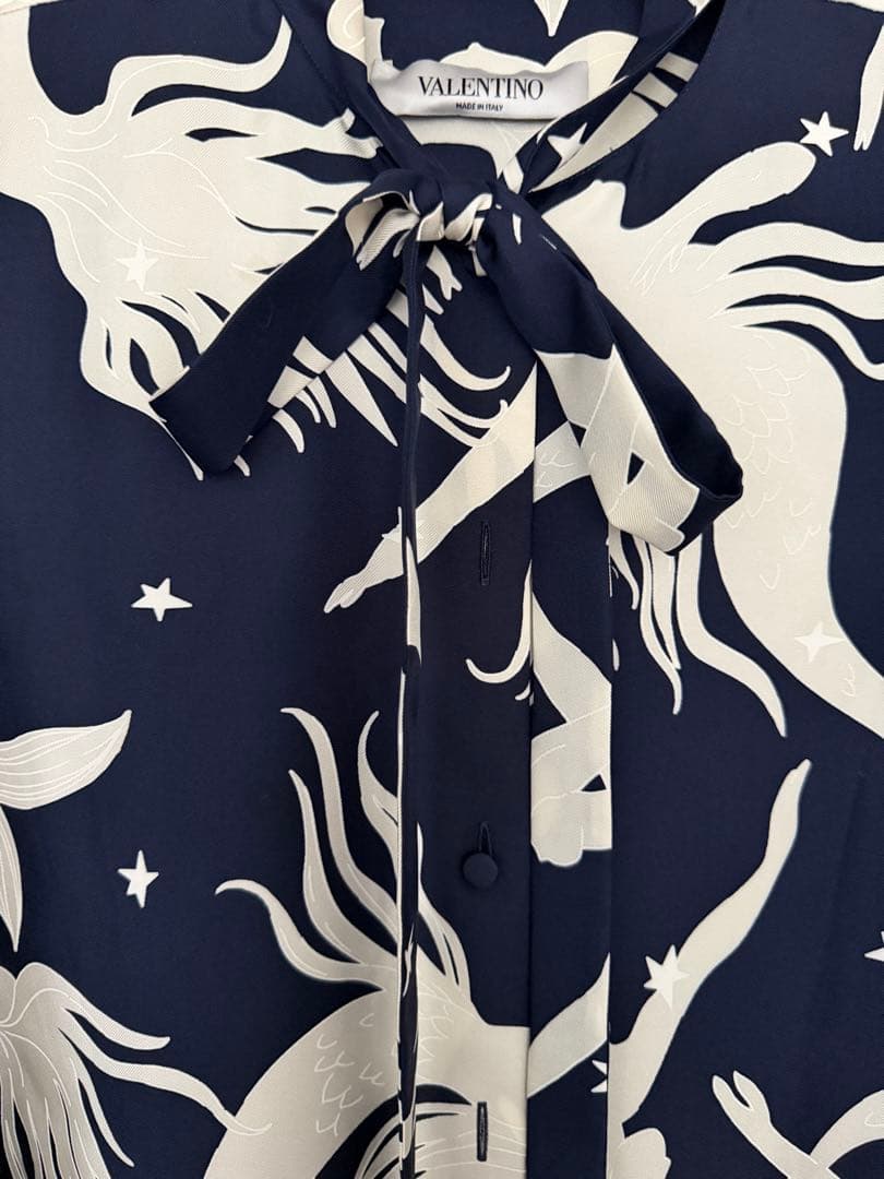 美品 VALENTINO マーメイド プリント長袖シャツ