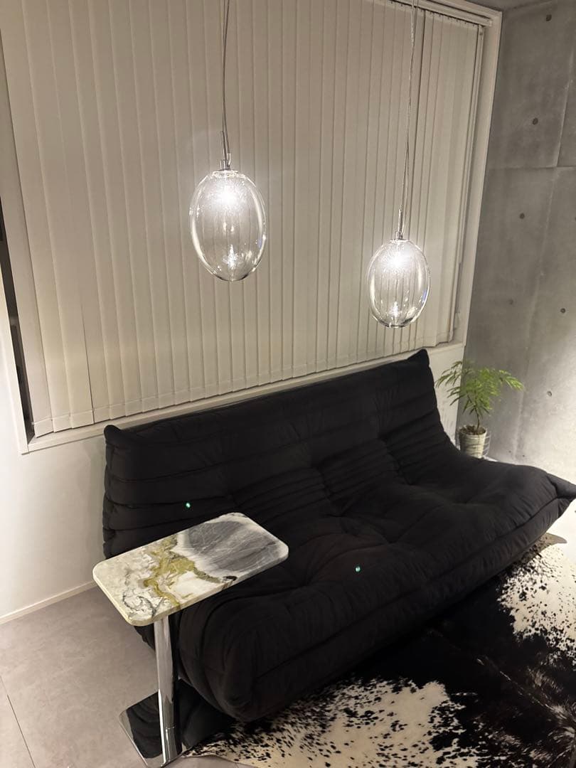 【希少】ルミナベッラ ガラス ペンダントライト 2灯セット｜ヴィンテージ高級照明