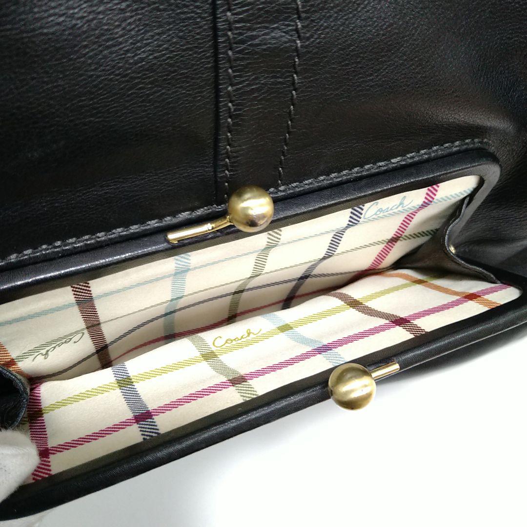 COACH ショルダーバッグ トートバッグ 2WAY がま口 レザー ブラック