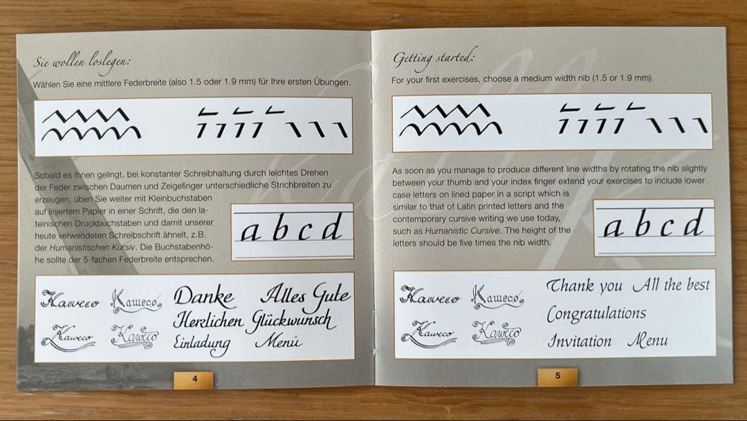 カヴェルコ、カリグラフィセット 1.1／1.5／1.9／2.3、ボディ白色