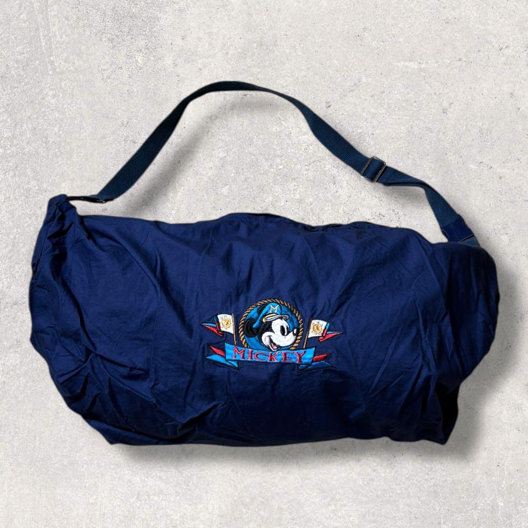 90s Disneyナイロンジャケット紺ネイビーミッキーマウス刺繍パッカブル古着