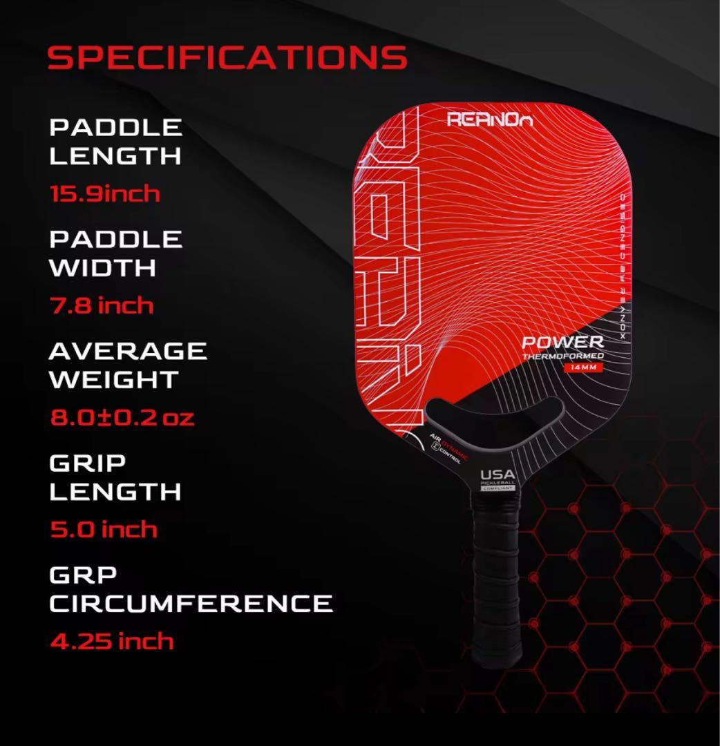 【SALL】ピックルボール パドル　REANOX 14㎜　エッジレス