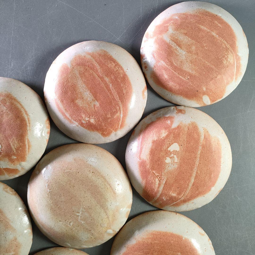 A942-1/大萱窯/加藤弥右衛門 造/志野銘々皿8客/小皿/向付/