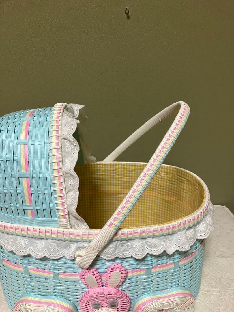 ウサギ付きベビーカーカゴ