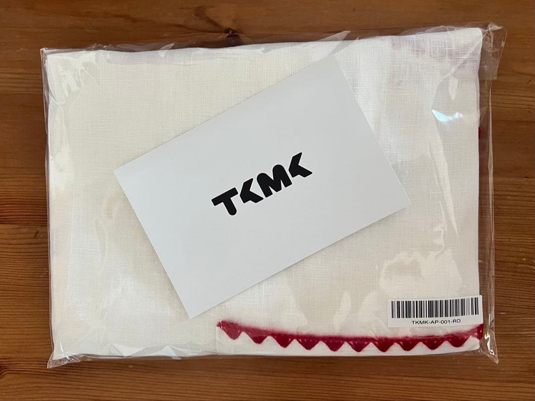 タキマキエプロンTKMK ホワイトエプロン 赤いレース付き