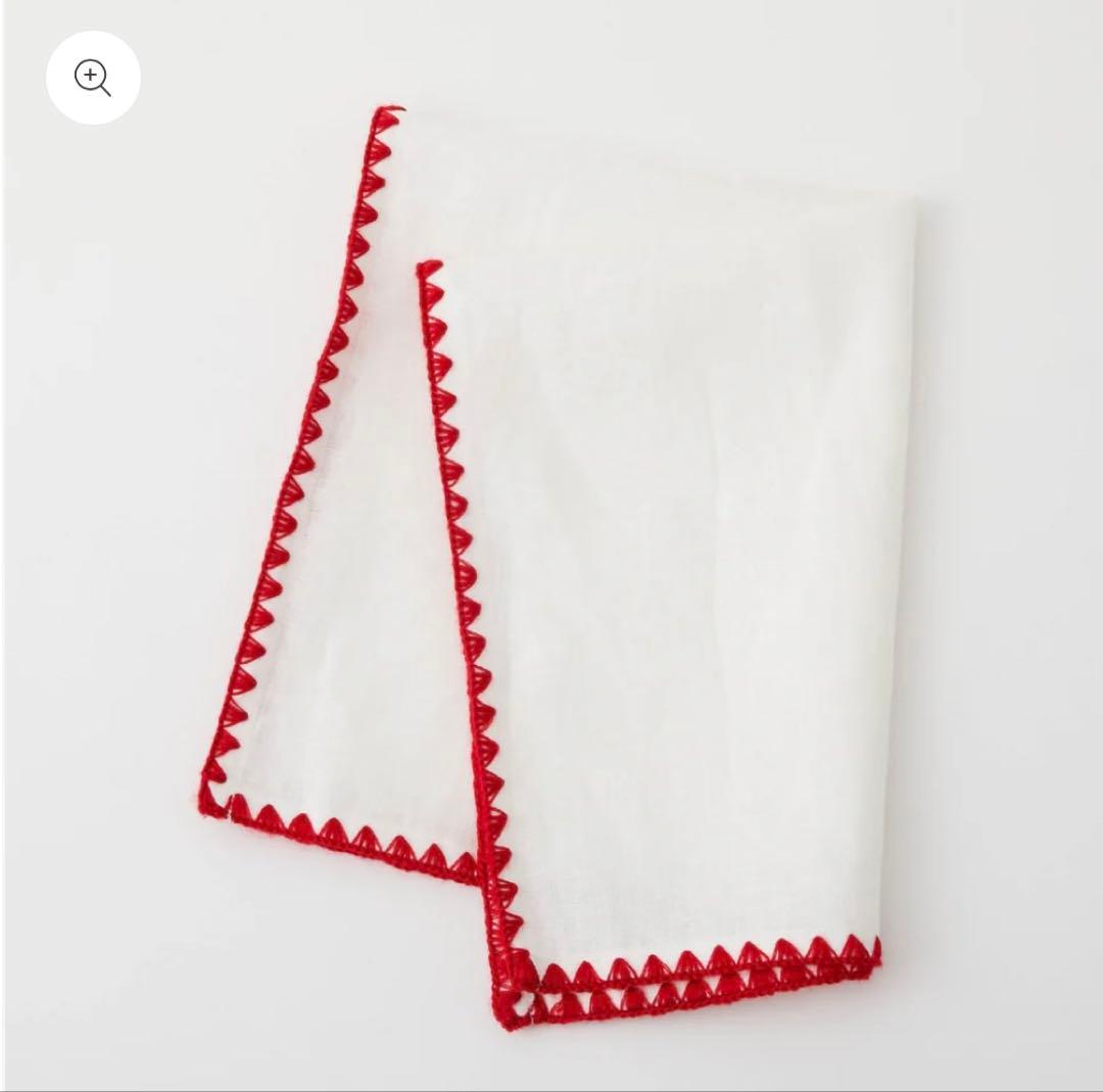 タキマキエプロンTKMK ホワイトエプロン 赤いレース付き