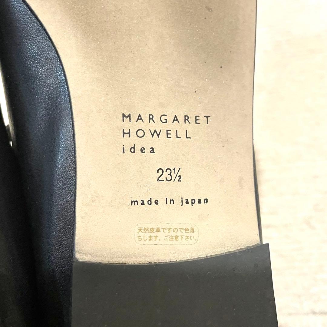 マーガレットハウエル ストラップ フラットシューズ メリージェーン 黒 23.5