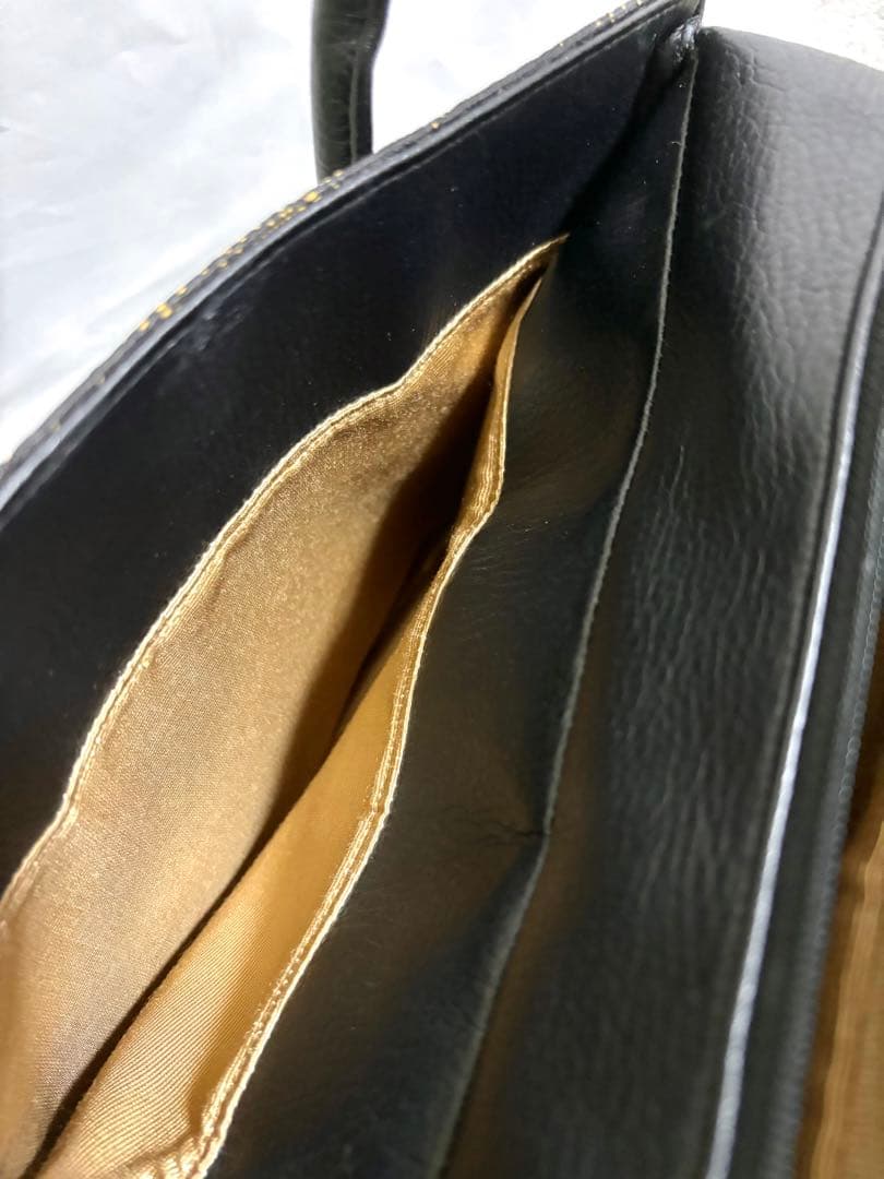 たっぷり収納！　大きめ　西陣織　レザー 正絹　利休バッグ