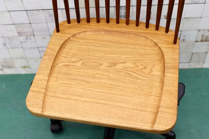 GMFT325○工房家具 デスクチェア ワークチェア タモ材×ウォールナット材