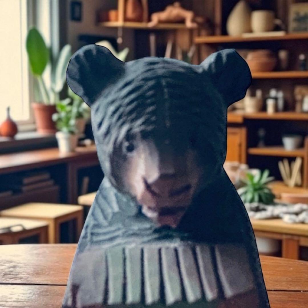 1950年代 北海道函館 毛彫り 木彫り熊楽団×5セット アイヌ 一刀彫り 民藝