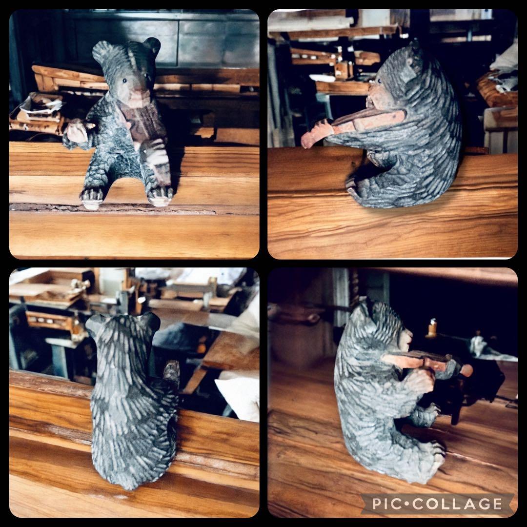 1950年代 北海道函館 毛彫り 木彫り熊楽団×5セット アイヌ 一刀彫り 民藝