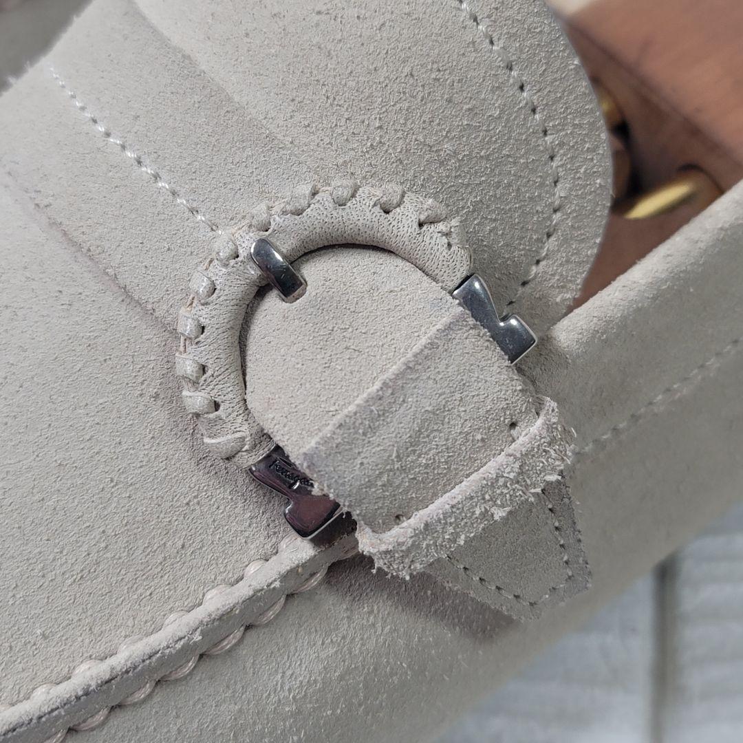 【美品】FERRAGAMO ドライビングシューズ 25cm ベージュ