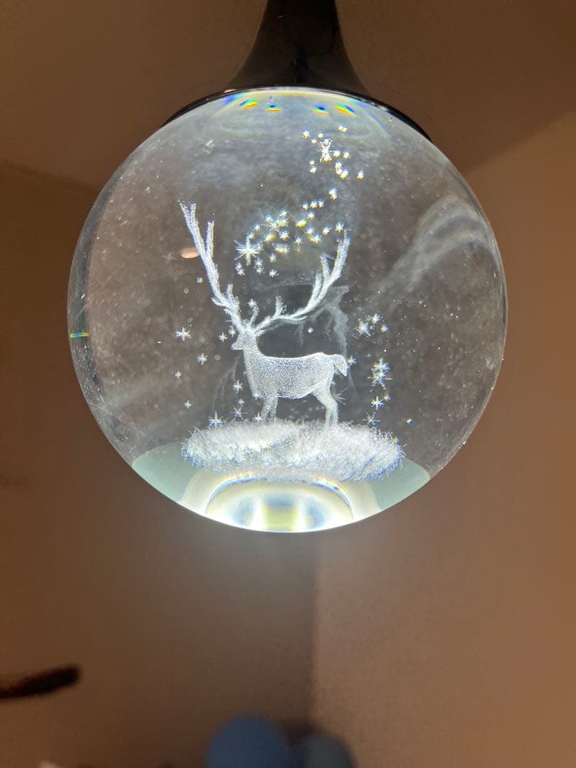 鹿のデザイン ガラス製ペンダントライト スポットライト　ダクトレール　LED