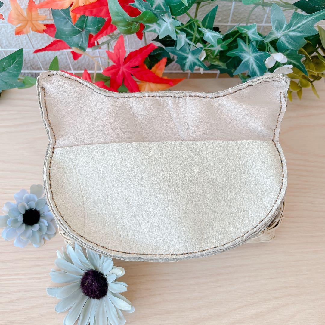 豚さんのポーチ 本革　手縫い　小物入れ