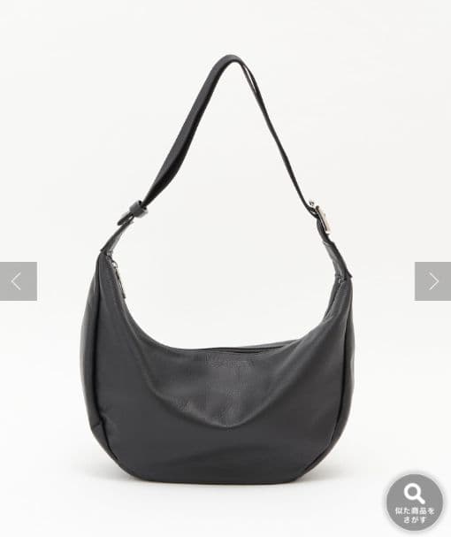 【新品】russet ソフトレザーラウンドショルダーバッグ　ブラック