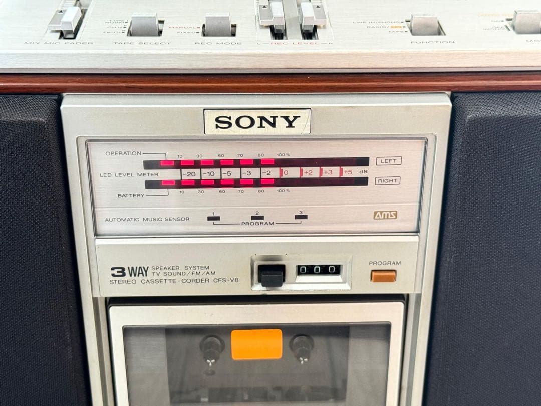 動作品SONY ZILBAP ラジカセCFS-V8 レトロラジオレアカバーレトロ