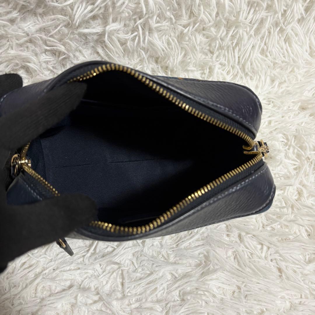 ✨希少✨コーチ ショルダーバッグ 花柄 デニム ゴールド金具 2way ネイビー