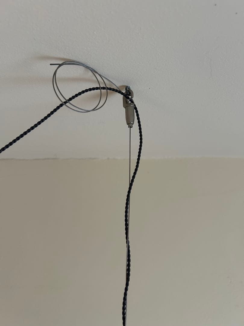 ワイヤーレール照明　古道具照明長さ調整　ワイヤーフック照明 ペンダントライト