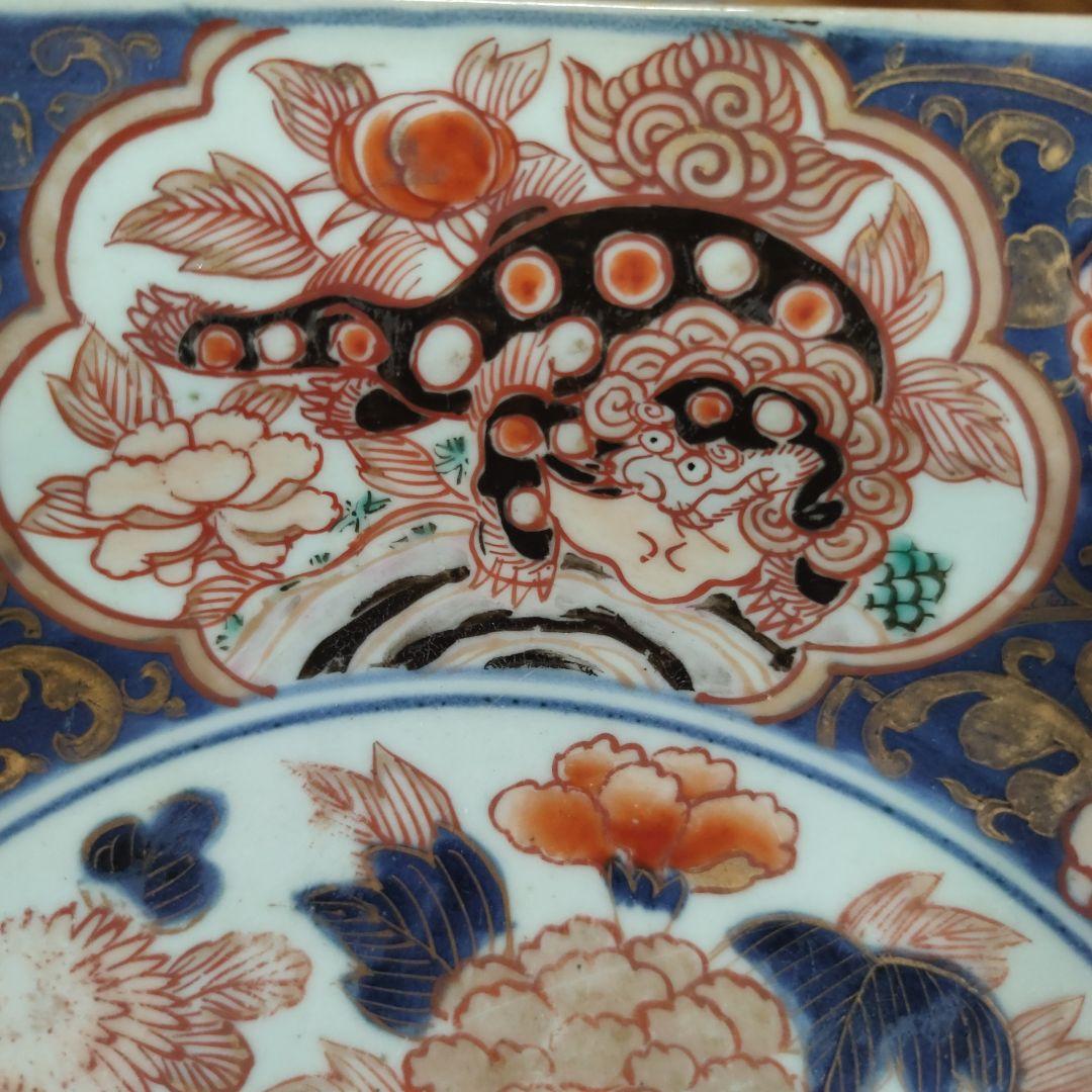 【ロースドルフ城】享保古伊万里色絵牡丹花獅子文八角大皿