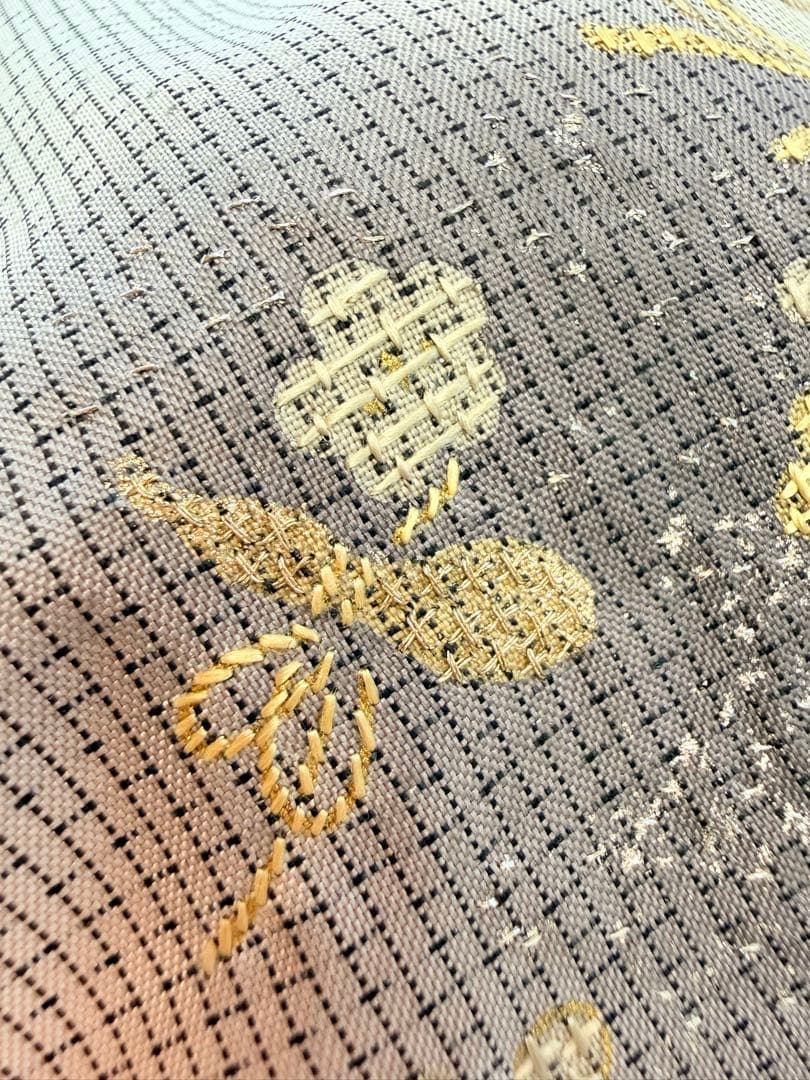 未使用 高級 訪問着 正絹 袷 白大島紬 刺繍 ホワイト 暈し染め パールトーン