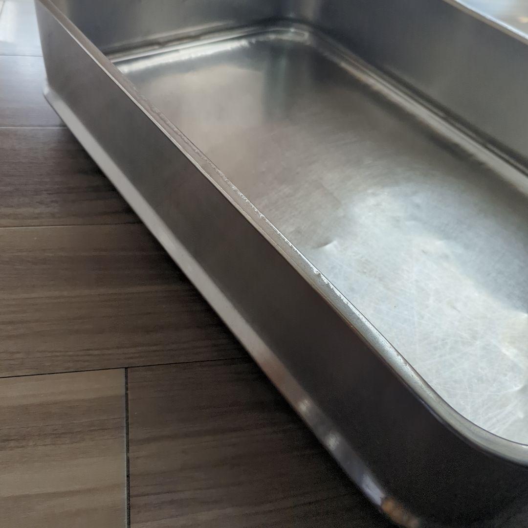 蓋なしアルミ飯台　ジャンクガーデン　アンティーク　昭和古道具　骨董　レトロ