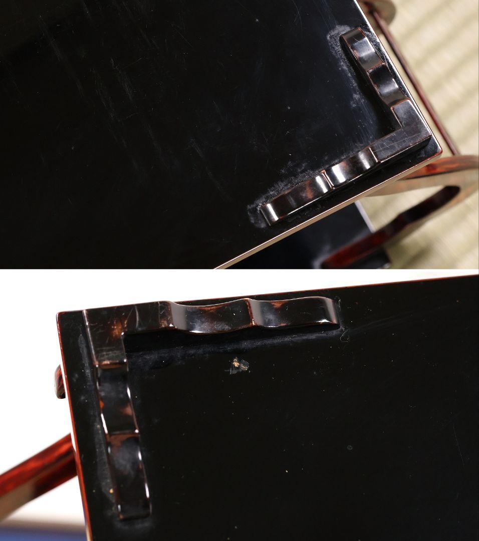 時代 漆芸 鶴図 金銀蒔絵 曙塗 八足 二段卓 木製 花台 銀露【MA661】