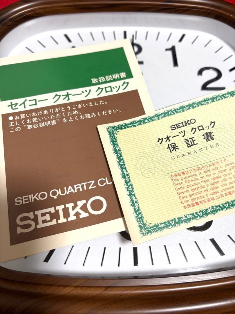 【新品】SEIKO クォーツ時計 スクエア 約30cm