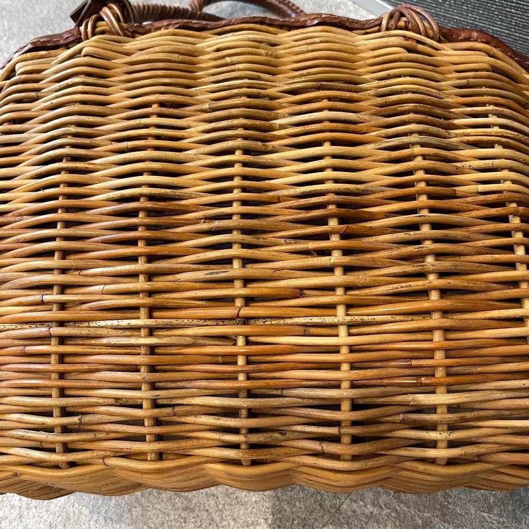 ★eb.a.gos エバゴス　かごバッグ　ハンドバッグ　リアルファー