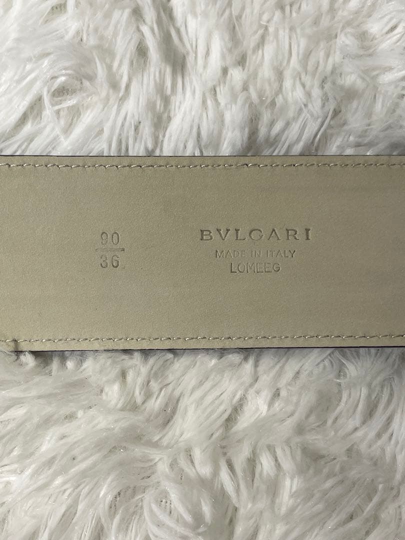BVLGARI 本革 太ベルト ブラック シルバー金具 ロゴバックル