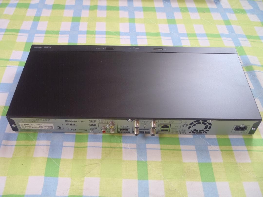 シャープ　AQUOS　ブルーレイレコーダー　2B-C05BW1　２０２０年製